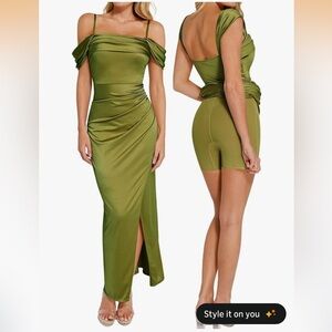 NWT!! Popilush Shapewear Maxi Multiway Off the Shoulder Dress